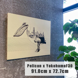 Pelican x Yokohama 手描き キャンバス モノクロアート F30号 (909mm×727mm) 2枚目の画像