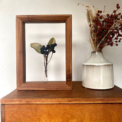 【2点セット】 四角形 MSサイズ 木製 一輪挿し + S or SSサイズ フラワーベース 玄関 玄関飾り 7枚目の画像