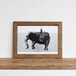 Elefant x New York《單色藝術動物小鎮》A4單調海報+老木框套裝 第2張的照片