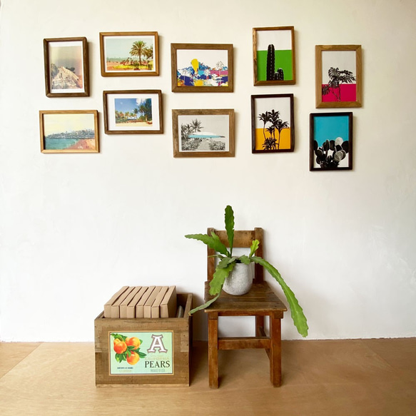 柱サボテン「植物 カラー」  A4 ポスター & 古材 ポスターフレーム 壁掛け 8枚目の画像
