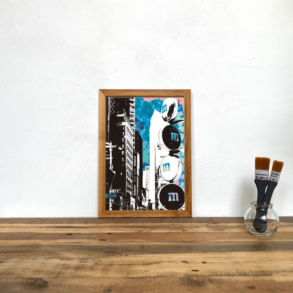 古材フレーム + A4 プリント ポスター 壁掛け アート 【 ニューヨーク Ambivalent no.2 】 4枚目の画像