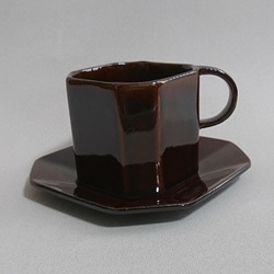 陶器 ティーカップ 飴釉 2枚目の画像