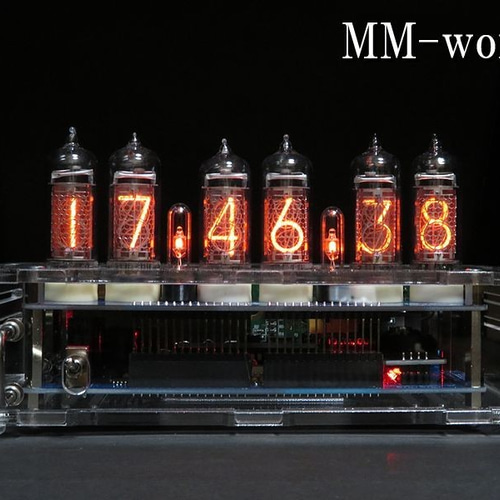 IN-14 GPS付 ニキシー管時計 修理001 掛け時計・置き時計 MM