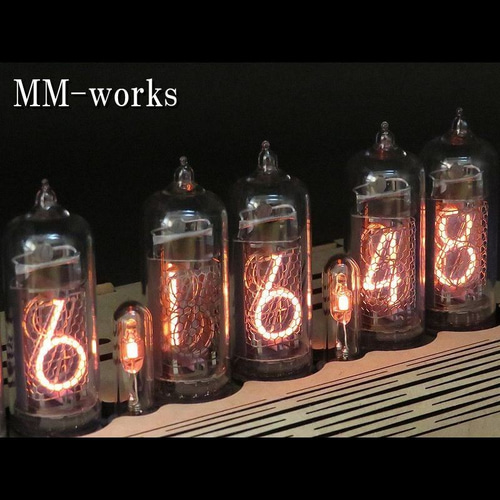 IN-14 GPS付 ニキシー管時計 Ver.2 (MDFケースタイプ) 掛け時計 IN-14 GPS付 ニキシー管時計 Ver.2 (MDFケースタイプ) 掛け時計