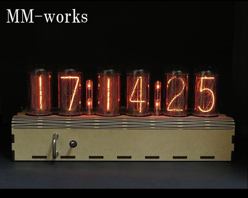 IN-18 GPS付 ニキシー管時計 Ver.2 (MDFケースタイプ) 掛け時計