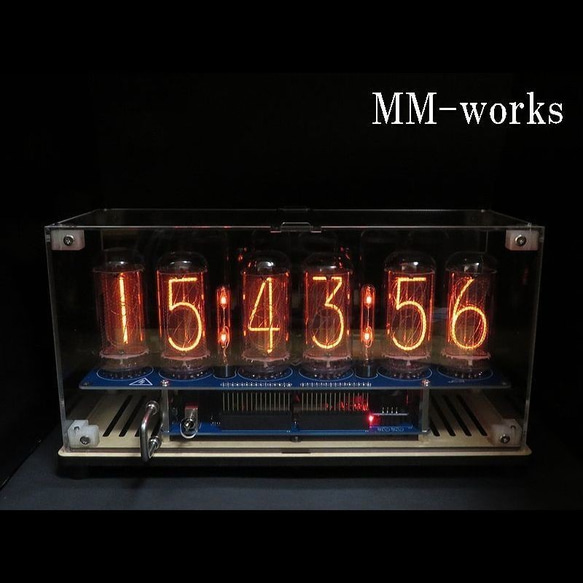 S様ご注文品】IN-18 GPS付 ニキシー管時計 Ver.2 クリアケース収納