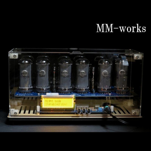 S様ご注文品】IN-18 GPS付 ニキシー管時計 Ver.2 クリアケース収納