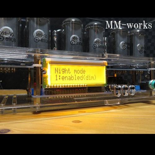 IN-18 GPS付 ニキシー管時計 Ver.2 透明アクリルハーフケース