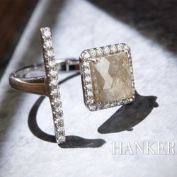 純K金高級珠寶 HANKER-Guardian Angel(0&1的耀眼光芒0&1Distance)天然鑽石原石南洋珠 第3張的照片