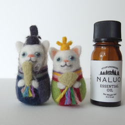 羊毛フェルト 猫のマトリョーシカの雛人形 5枚目の画像