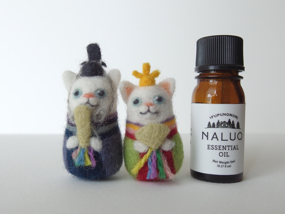 羊毛フェルト 猫のマトリョーシカの雛人形 5枚目の画像