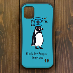 グリップケース【iPhone  12・11対応】フンボルトペンギン・シンプル・ ブルー  iPhone用 2枚目の画像