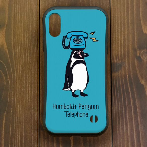 グリップケース【iPhone  12・11対応】フンボルトペンギン・シンプル・ ブルー  iPhone用 4枚目の画像