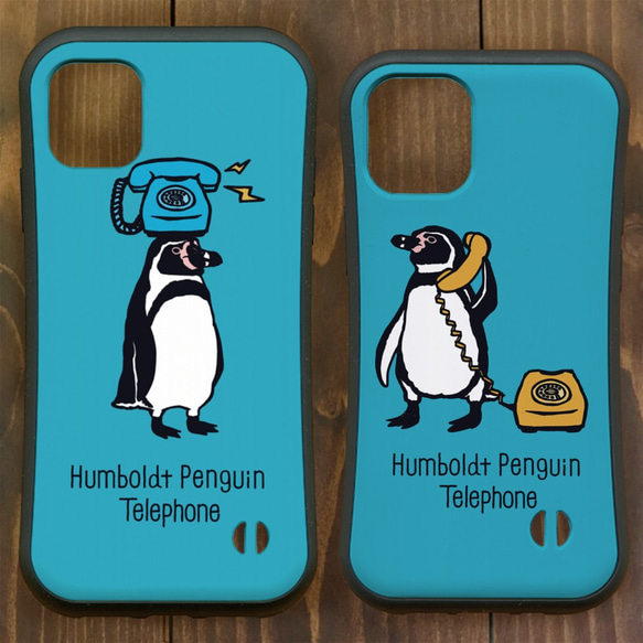 グリップケース【iPhone  12・11対応】フンボルトペンギン・トーク・ ブルー  iPhone用 5枚目の画像