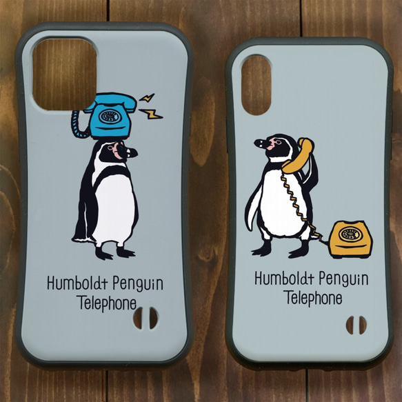 グリップケース【iPhone  12・11対応】フンボルトペンギン・トーク・ グレー  iPhone用 5枚目の画像