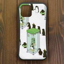 ペンギン【iPhone12・iPhone11対応】ペンギン電話ボックス・グリップケース 1枚目の画像