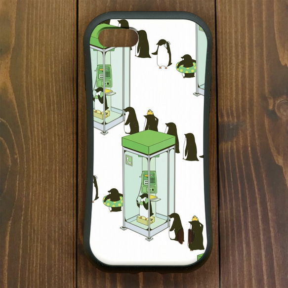 ペンギン【iPhone12・iPhone11対応】ペンギン電話ボックス・グリップケース 3枚目の画像