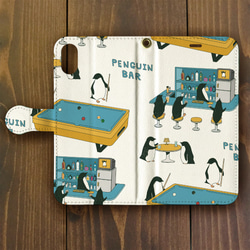【iPhone 12対応】ペンギン『B』ホワイト手帳型  Plus・ XR・ XS Max用【ペンギン】 3枚目の画像