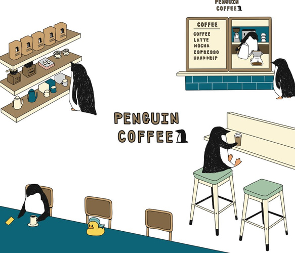 ペンギン【社員証入れ】ペンギンコーヒー・パスケース【パスケース】 3枚目の画像