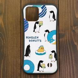 ペンギン【iPhone  12・11対応】グリップケース ペンギン『D』ドーナツ  iPhone用 1枚目の画像