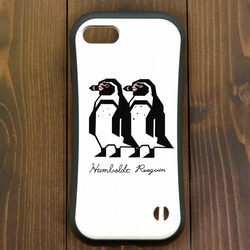 ペンギン【iPhone12・iPhone11対応】フンボルトカクカク・ホワイトグリップケース iPhone用【各機種 1枚目の画像