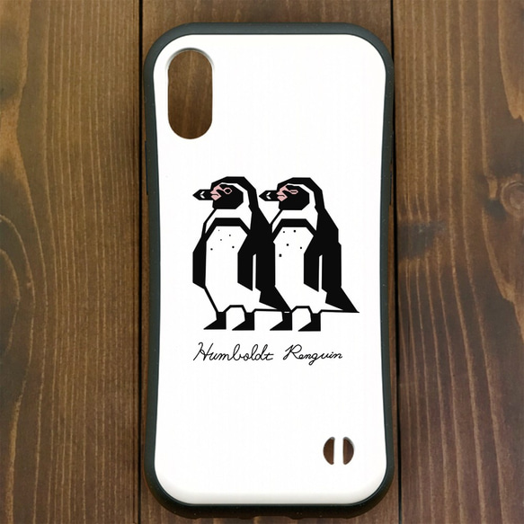 ペンギン【iPhone12・iPhone11対応】フンボルトカクカク・ホワイトグリップケース iPhone用【各機種 2枚目の画像