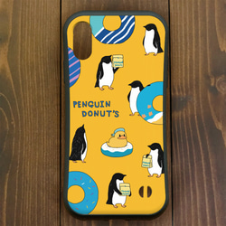 ペンギン【iPhone  12・11対応】グリップケース ペンギン『D』ドーナツ・イエロー  iPhone用 2枚目の画像