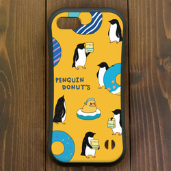 ペンギン【iPhone  12・11対応】グリップケース ペンギン『D』ドーナツ・イエロー  iPhone用 3枚目の画像