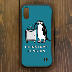 ペンギン【iPhone12・iPhone13対応】ヒゲペンギン・ブルー グリップケース iPhone用【各機種 2枚目の画像
