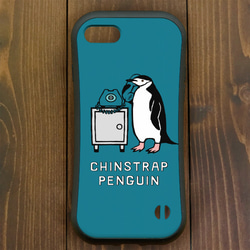 ペンギン【iPhone12・iPhone13対応】ヒゲペンギン・ブルー グリップケース iPhone用【各機種 3枚目の画像