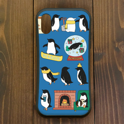 ペンギン【iPhone12・iPhone13対応】ペンギン・ウィンターブルー グリップケース iPhone用【各機種あり 3枚目の画像