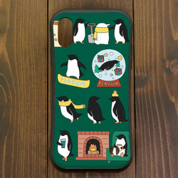 ペンギン【iPhone12・iPhone13対応】ペンギンウィンター グリーングリップケースiPhone用【各機種あり 3枚目の画像