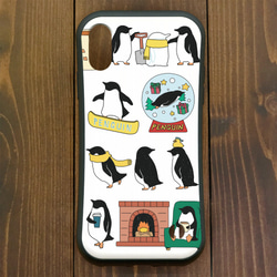 ペンギン【iPhone12・iPhone13対応】ペンギンウィンター ホワイトグリップケースiPhone用【各機種あり 3枚目の画像