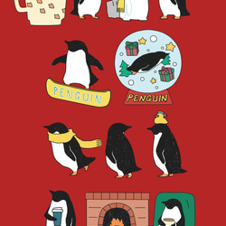 ペンギン【iPhone12・iPhone13対応】ペンギンウィンターレッド グリップケースiPhone用【各機種あり 4枚目の画像