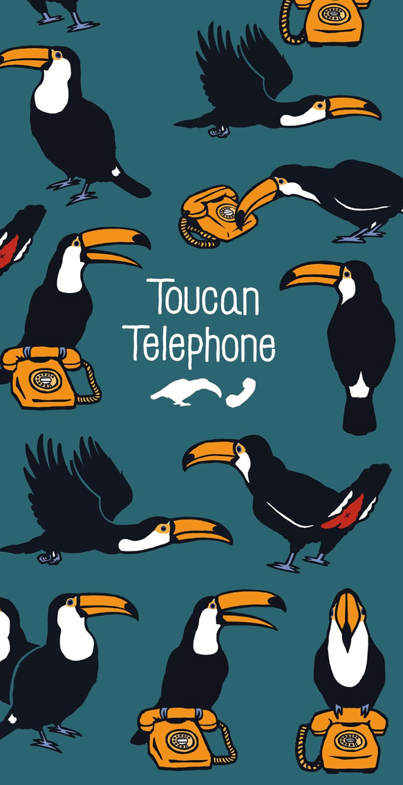 オニオオハシ【iPhone11 Pro対応】トゥッカーノ・テレフォン ブルー・スマホケースiPhone用 3枚目の画像