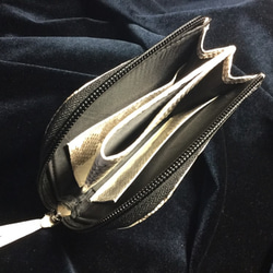 海蛇革天然の白 長財布 II 長財布 海蛇革工房 通販 4778594｜Creema