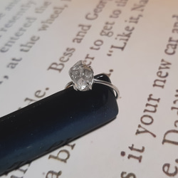 ハーキマーダイヤモンド(水晶)の指輪 大粒10ミリ 4月の誕生石  天然石 リング 7号～11号フリーサイズ 2枚目の画像