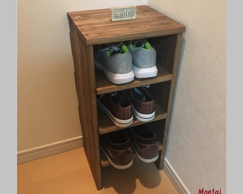 (試作品)シェルフ　シューズラック　折り畳み　木製　ハンドメイド ポストジェネラルの折り畳みハンガーシリーズに、シューズラックが登場
