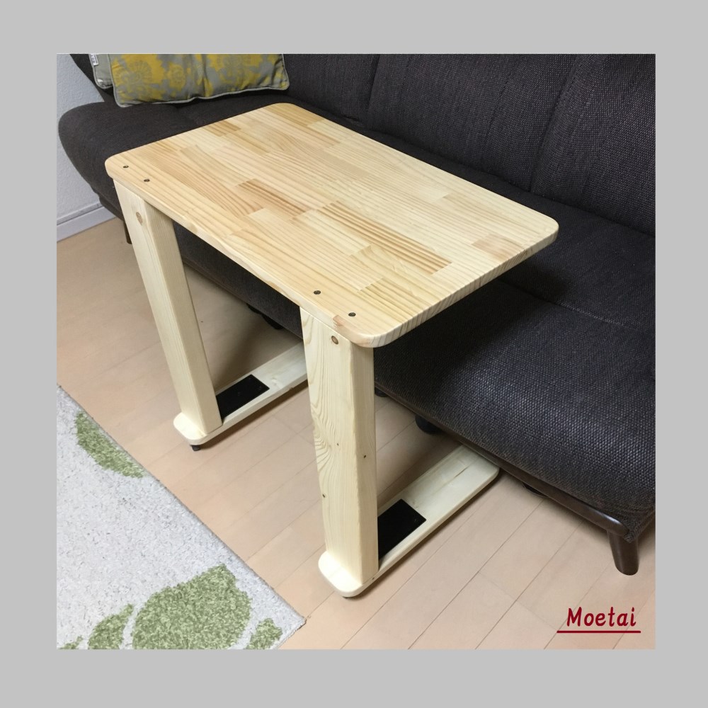 キャスター付サイドテーブル(ナチュラル色)