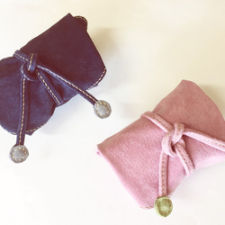 “Creema Limited母親節5000日元套裝”皮革Furoshiki（藍色和粉紅色）2件套 第1張的照片