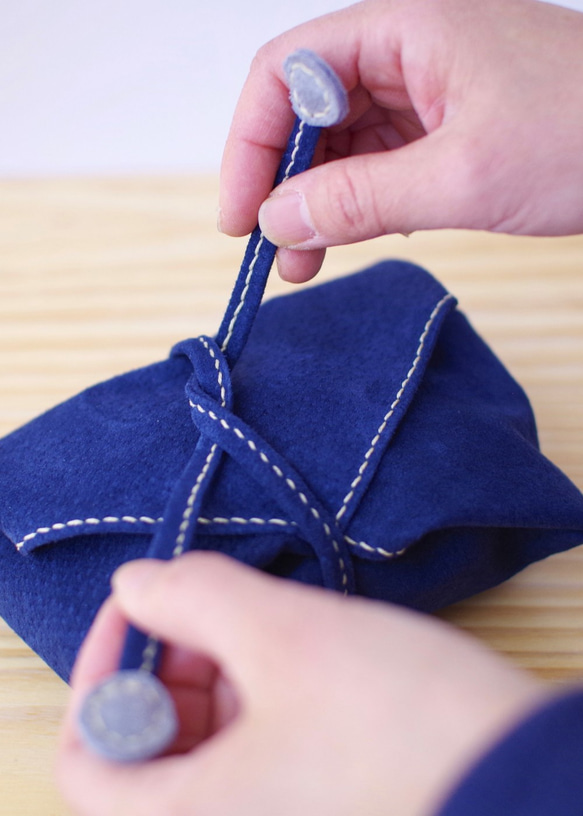“Creema Limited母親節5000日元套裝”皮革Furoshiki（藍色和粉紅色）2件套 第10張的照片
