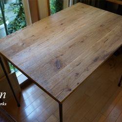 ☆銘木　無垢オーク材使用　アイアンウッドテーブル　900　✕　600　サイズ変更可 3枚目の画像