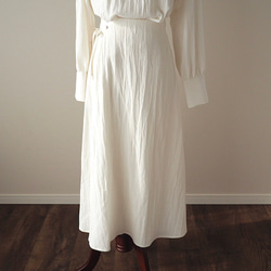 ミア - Miia - リネンスカート ホワイト 3枚目の画像