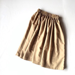 受注製作 小柄さん 綿シルクのふんわりスカート ゴールドベージュ 4枚目の画像