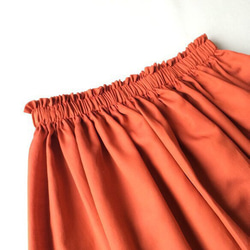 受注製作 小柄さん 綿シルクのふんわりスカート 朱色 赤 3枚目の画像