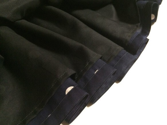 オーダー商品 　綿シルクのふんわりスカート 紺　水玉 3枚目の画像