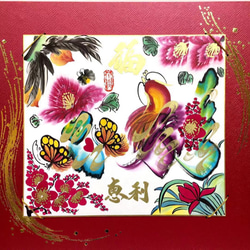 書道芸術品「梅花書道」色紙サイズ高級額付き その他アート 花文字