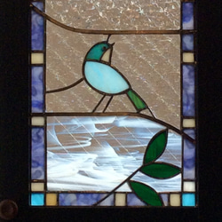 ステンドグラスパネル 【小鳥の小窓】  窓、扉にはめ込む (受注制作) 5枚目の画像