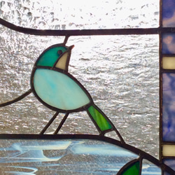 ステンドグラスパネル 【小鳥の小窓】  窓、扉にはめ込む (受注制作) 6枚目の画像