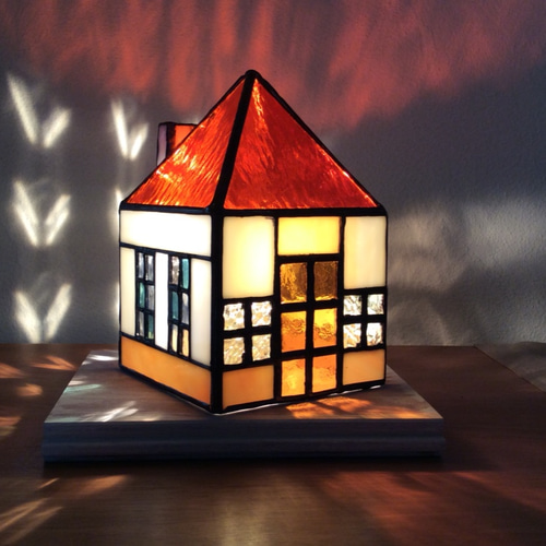 ステンドグラス オレンジ屋根のお家 ーcreema限定販売ー (受注制作